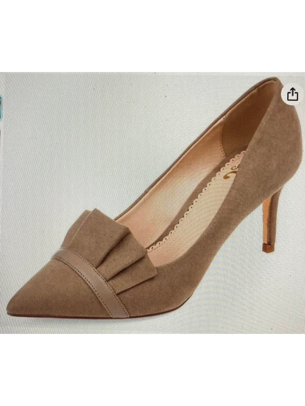 Journee Collection Women’s Marek Taupe Ruffle Pointed Toe Skinny Heels Size 9